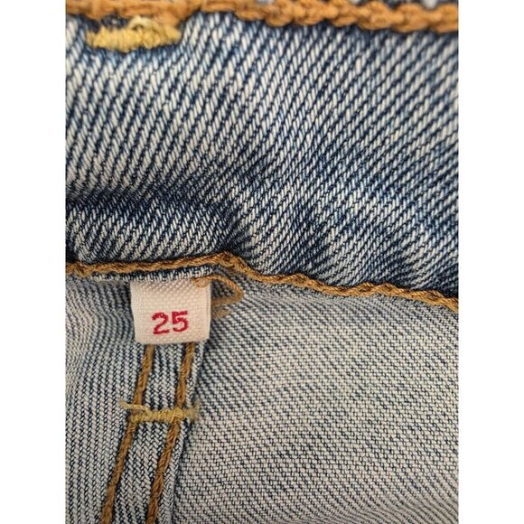 Levi's Wedgie Straight Jeans Women's 25 x 27 High Rise‎ Button Fly Denim Stretch - Picture 6 of 14